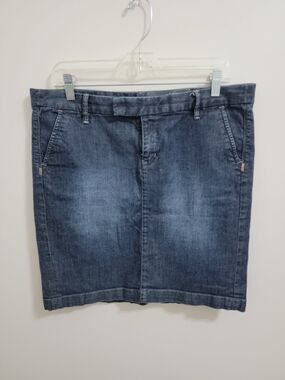 Converse All Star Size 12 Blue Jean Denim Knee Length Skirt Back Slit